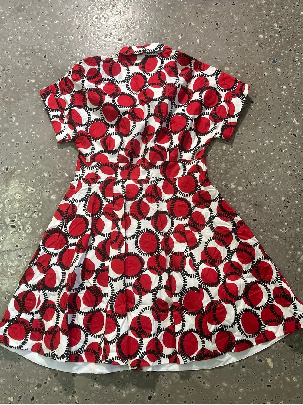kate spade Red & White Circle-Print Shirt Dress